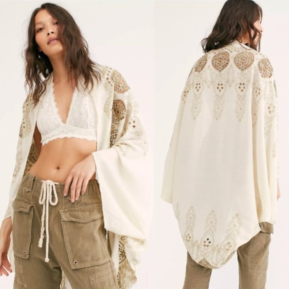 Free People Catania Embroidered Kimono